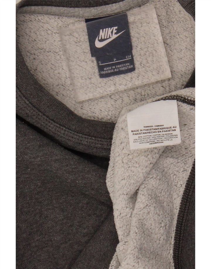 NIKE Mens Moletom Jumper Pequeno Algodão Cinza