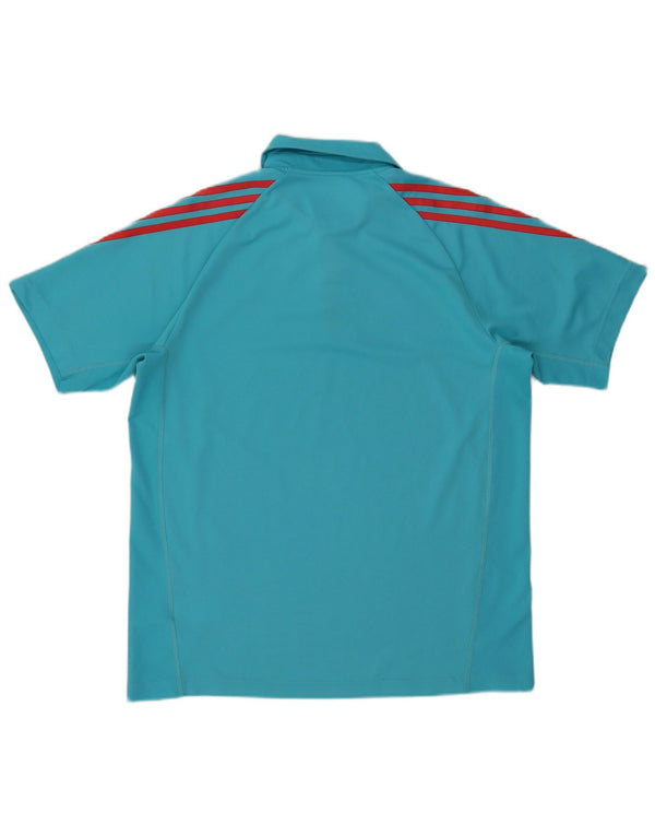 Adidas Mens Climalite Polo Shirt UK 44/46 Grande Azul Geométrico Poliéster