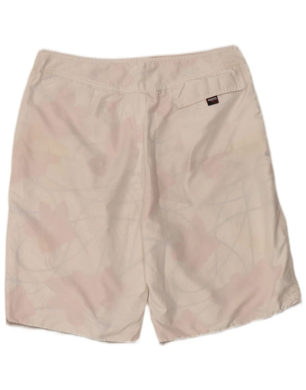 Shorts de natação reversíveis masculinos Bear poliéster branco médio
