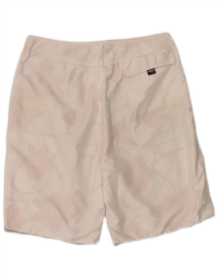 Shorts de natação reversíveis masculinos Bear poliéster branco médio