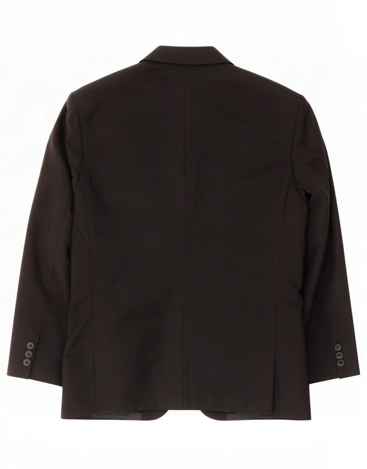 Jaqueta blazer masculina de 3 botões Marks & Spencer Reino Unido 40 poliéster preto médio