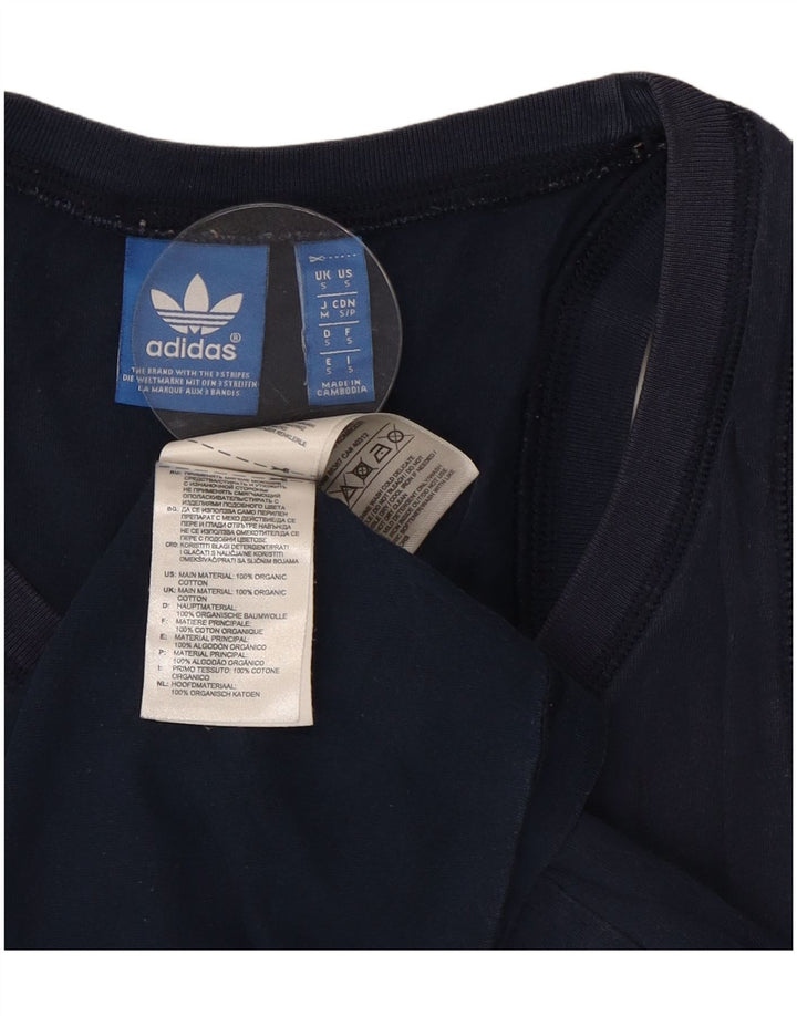 Adidas Mens Graphic Vest Top Pequeno Algodão Azul Marinho