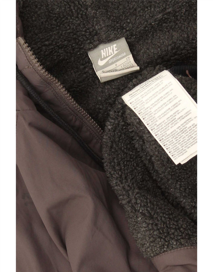 Jaqueta bomber masculina Nike com capuz UK 34/36 pequena cinza Houndstooth poliéster