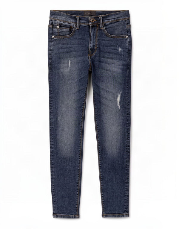 Zara Mens Distressed Slim Jeans EU 38 Pequeno W30 L26 Azul Algodão