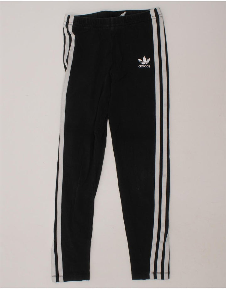 ADIDAS Girls Leggings 7-8 Years  Black Cotton Vintage Adidas and Second-Hand Adidas from Messina Hembry 