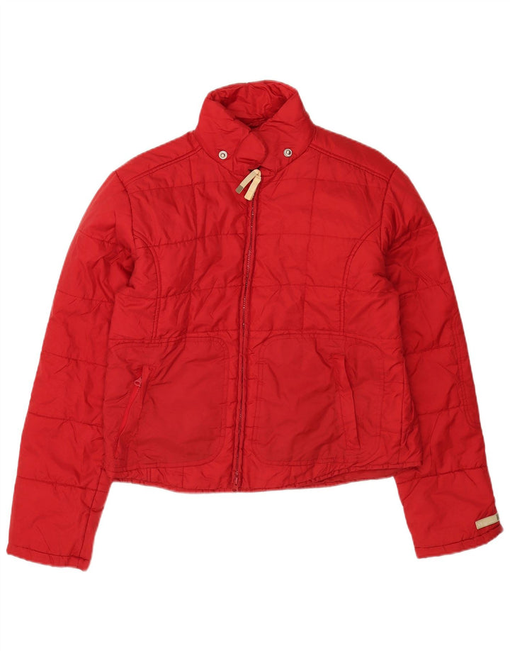 Zara Womens Trafaluc Jaqueta Acolchoada Reino Unido 16 Grande Vermelho