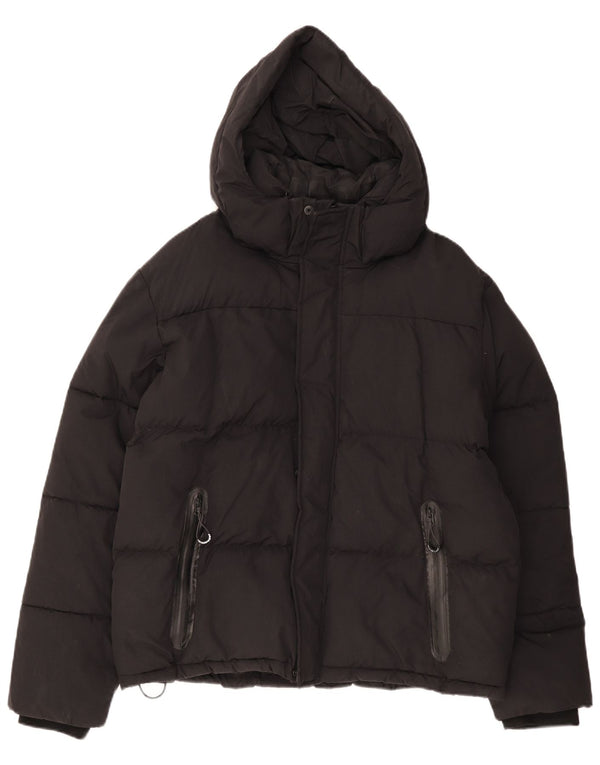Jaqueta acolchoada com capuz masculina Superdry UK 42 XL preto nylon