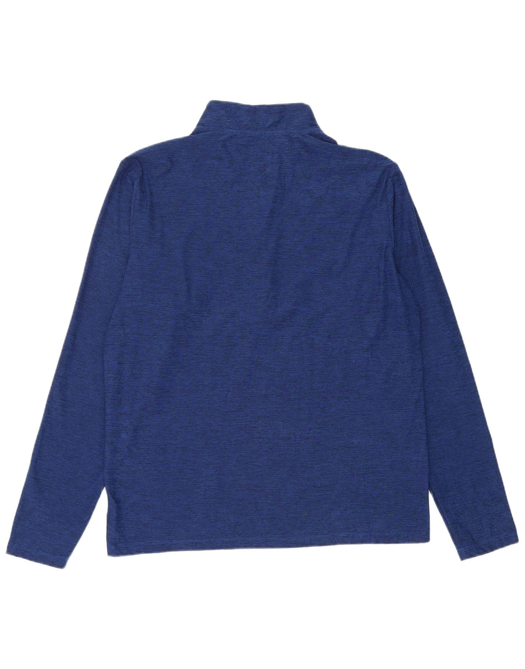 Pulôver masculino New Balance com zíper e gola alta, moletom grande azul manchado