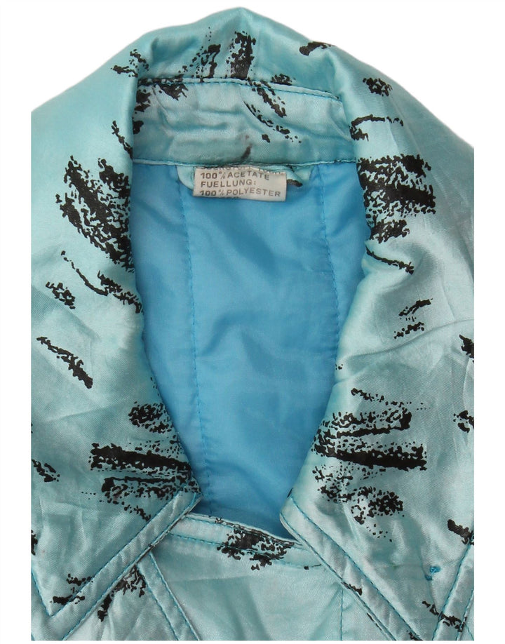Jaqueta corta-vento masculina vintage com padrão abstrato Reino Unido 36 azul pequeno