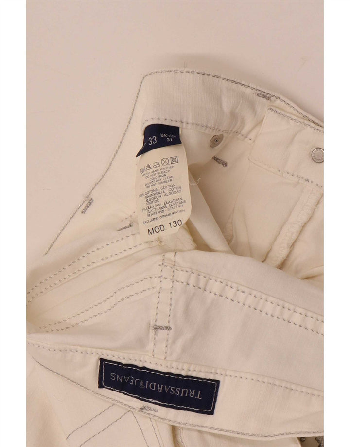 Jeans feminino Trussardi Bootcut W31 L30 algodão branco