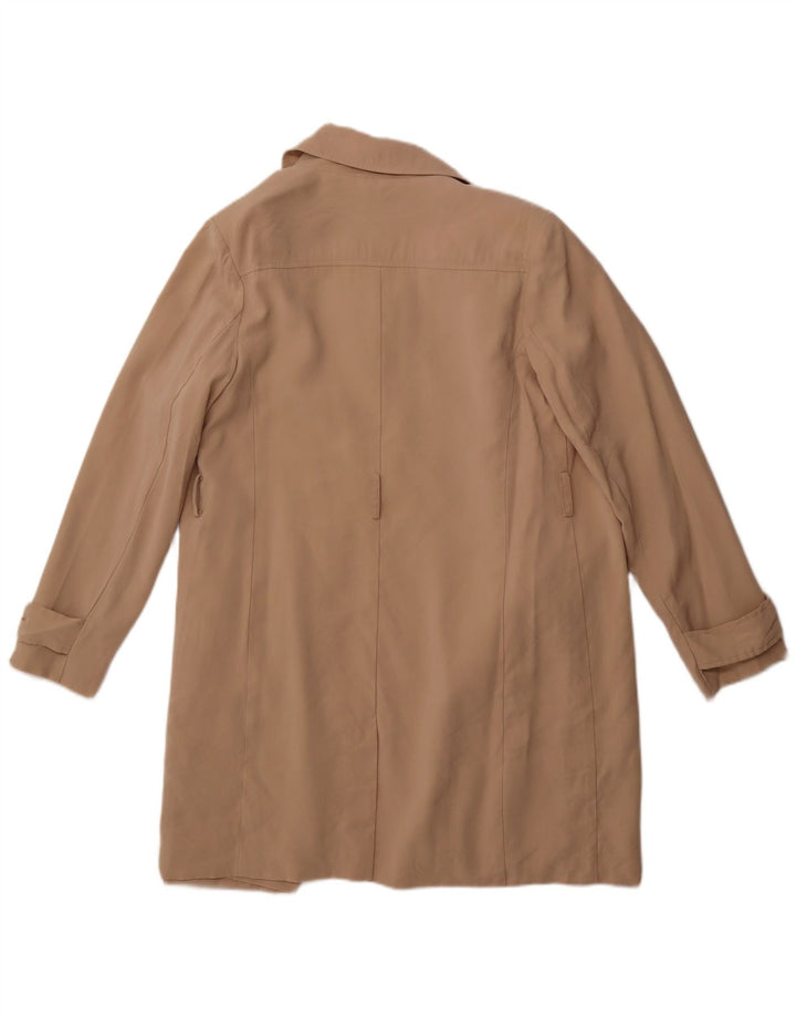 BANANA REPUBLIC Casaco feminino aberto Reino Unido 14 viscose bege médio