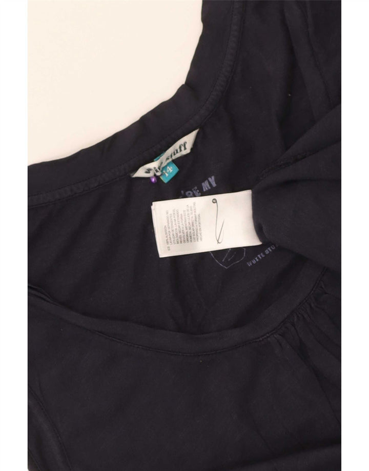 Top colete feminino White Stuff UK 14 algodão azul marinho médio