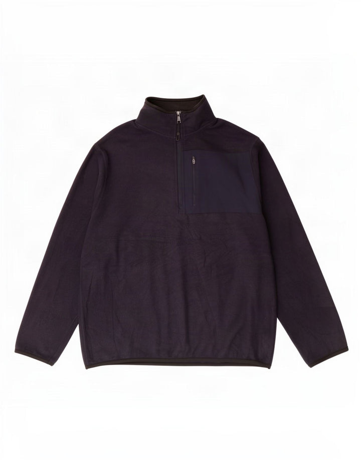 Suéter de lã masculino Marks & Spencer grande poliéster azul marinho