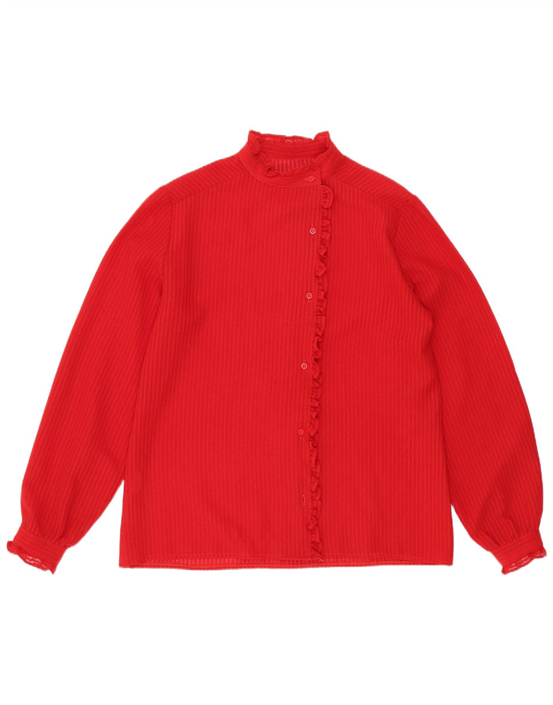 Blusa feminina vintage UK 14 listrada vermelha média