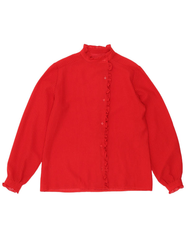 Blusa feminina vintage UK 14 listrada vermelha média