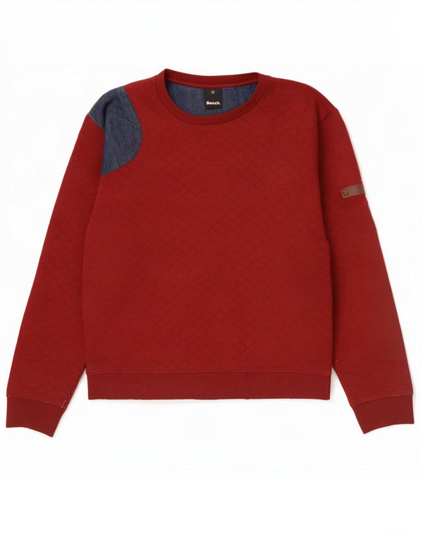 Bench moletom masculino jumper grande algodão colorblock vermelho