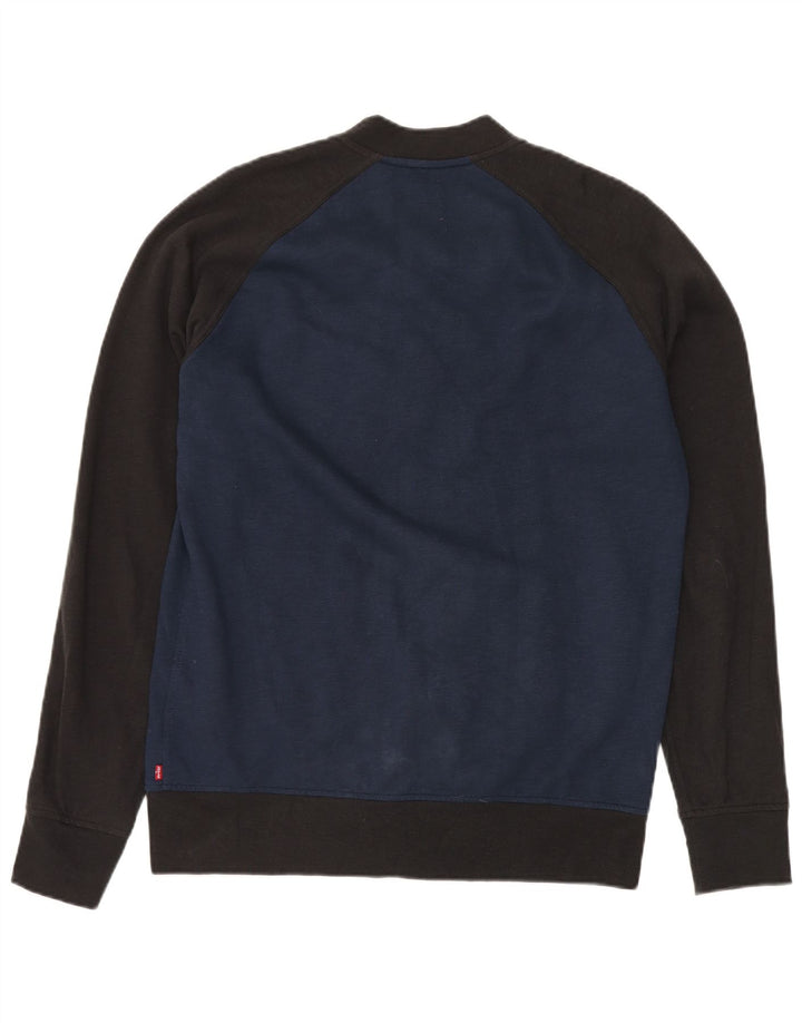 Jaqueta masculina LEVI'S Varsity UK 40 grande algodão colorblock azul marinho