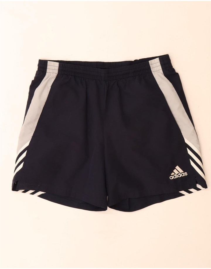 Shorts esportivos masculinos Adidas grande poliéster colorblock azul marinho