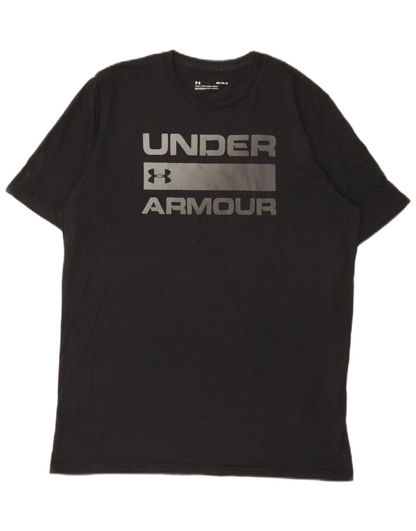Camiseta gráfica masculina Under Armour Top médio algodão preto