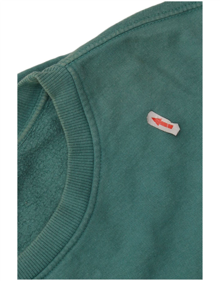 Moletom feminino Zara com estampa grande e grande, Reino Unido 16, grande, azul, algodão