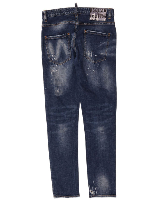 Calça jeans skinny feminina Dsquared2 IT 46 grande W30 L29 algodão azul