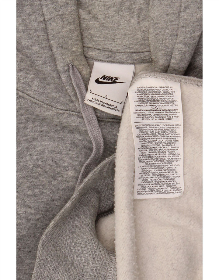 NIKE Mens Hoodie Jumper Grande Algodão Cinza
