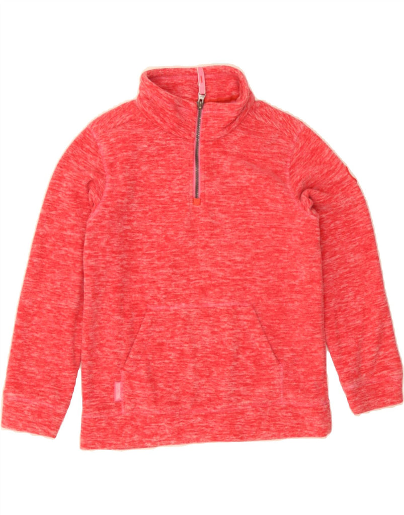 REGATTA Girls Zip Neck Fleece Jumper 9-10 Years Red Flecked Polyester Vintage Regatta and Second-Hand Regatta from Messina Hembry 
