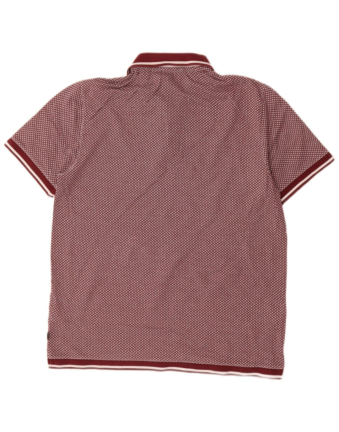 Camisa polo masculina Ted Baker tamanho 2 pequena algodão manchado cor de vinho