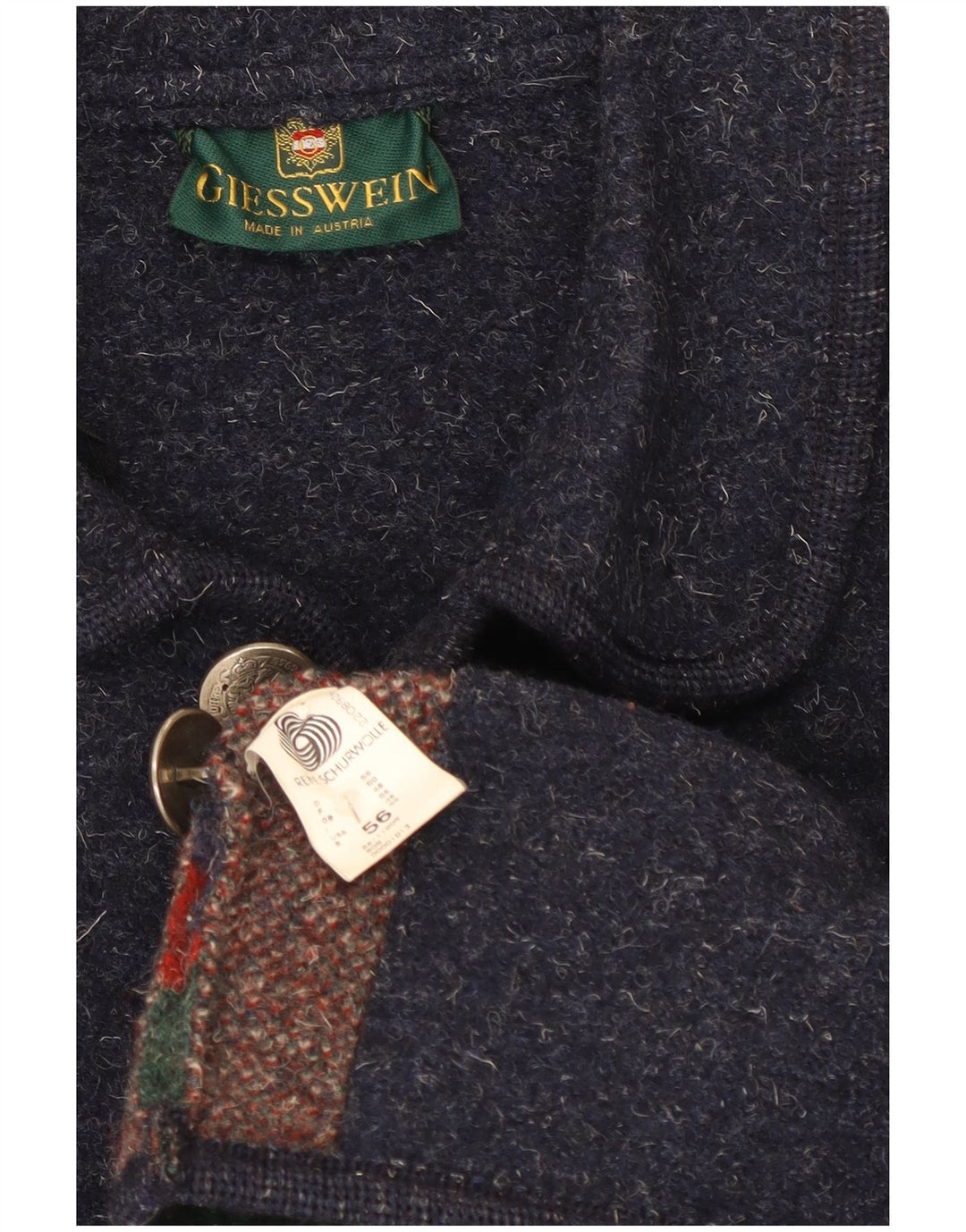 Jaqueta blazer masculina Giesswein com 5 botões EU 56 3XL azul marinho Fair Isle Wool