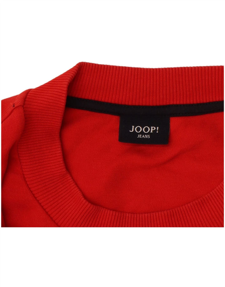 Suéter masculino JOOP com gola redonda, grande algodão vermelho