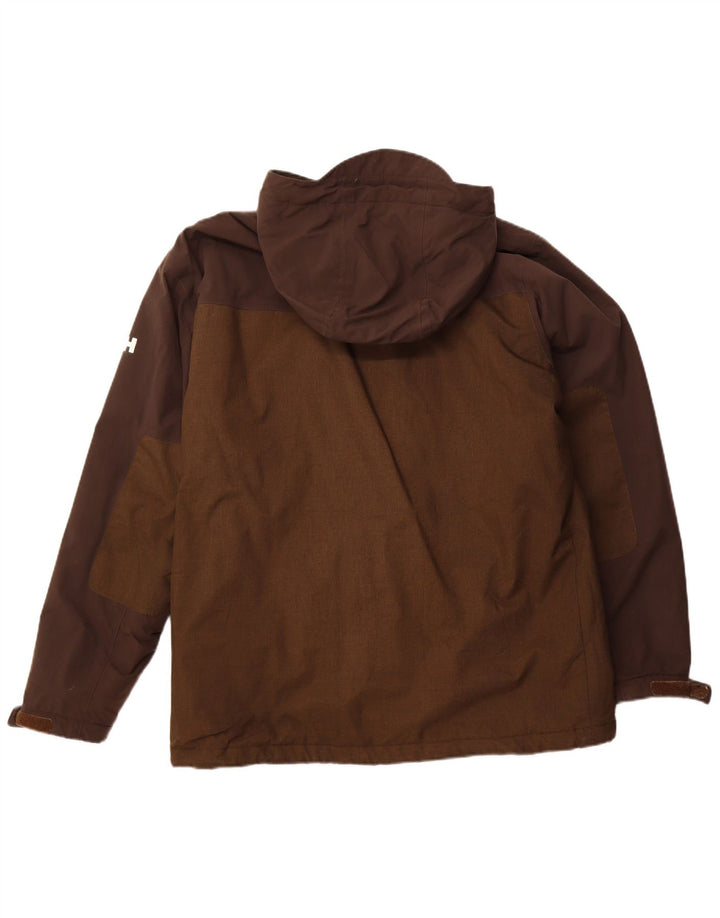 Jaqueta utilitária masculina HELLY HANSEN com capuz UK 42 XL poliéster marrom