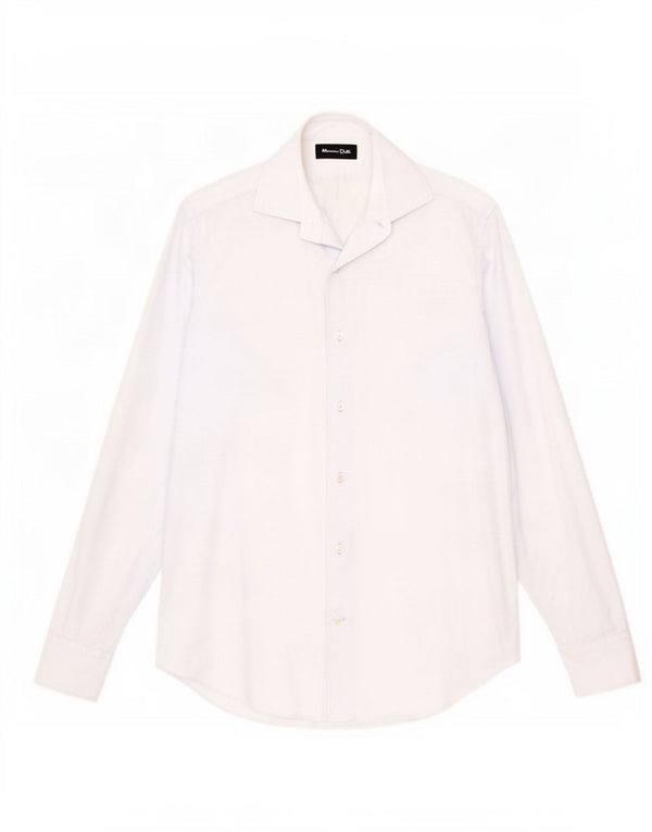 Camisa masculina Massimo Dutti tamanho 39 15 1/2 algodão azul médio