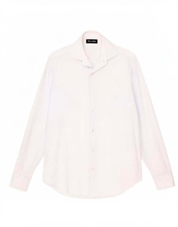 Camisa masculina Massimo Dutti tamanho 39 15 1/2 algodão azul médio