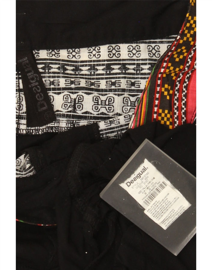 Desigual saia feminina gráfica linha A UE 38 médio W30 patchwork preto
