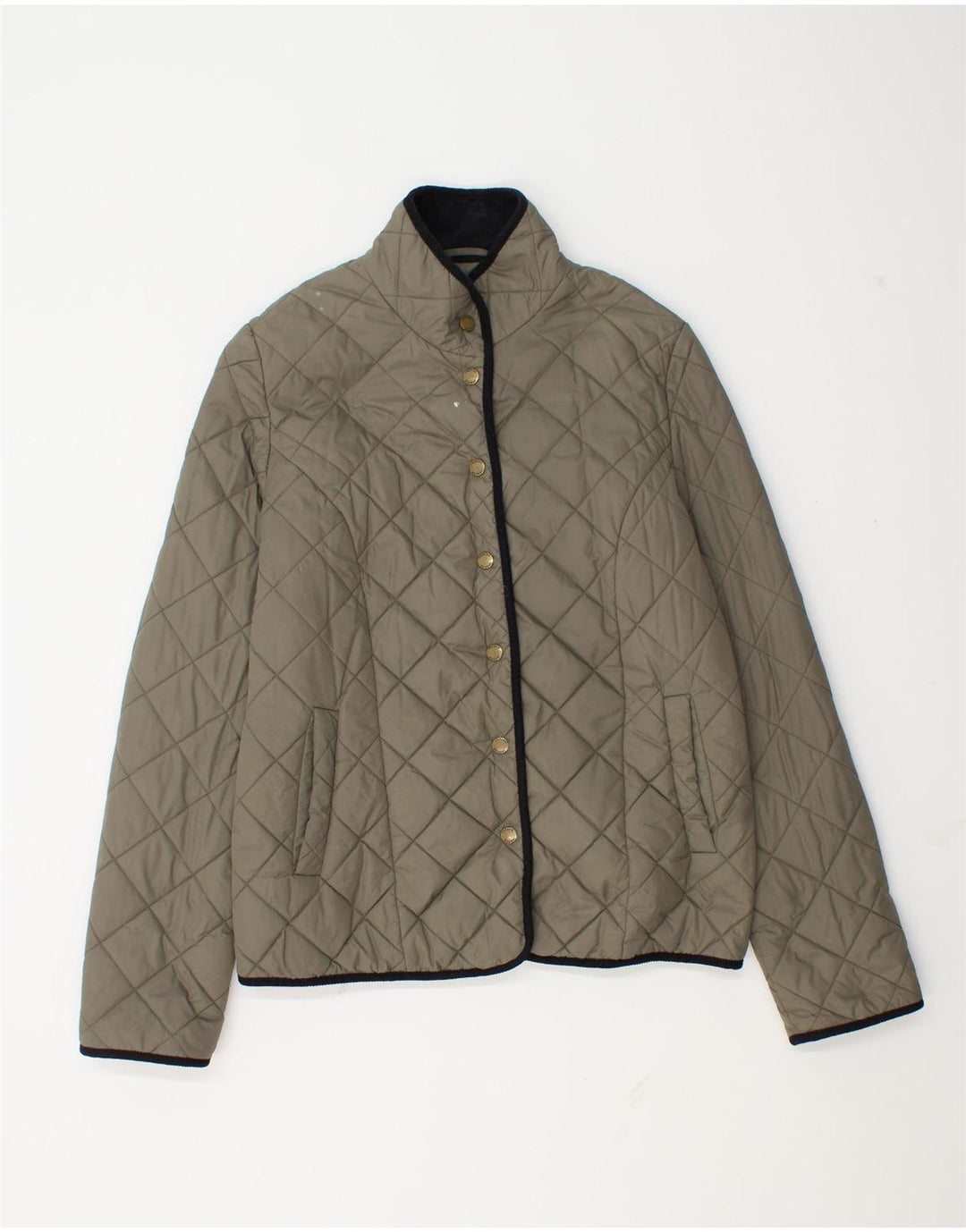 Jaqueta acolchoada feminina Jaeger UK 12 poliamida cáqui média