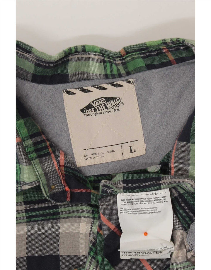 Camisa masculina de flanela Vans grande algodão xadrez verde