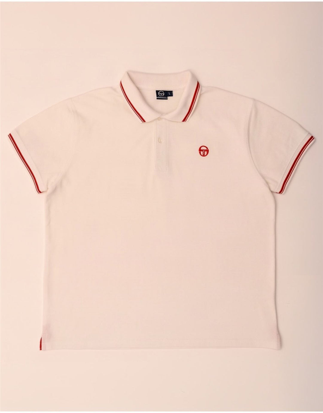 Camisa polo masculina Sergio Tacchini grande algodão branco