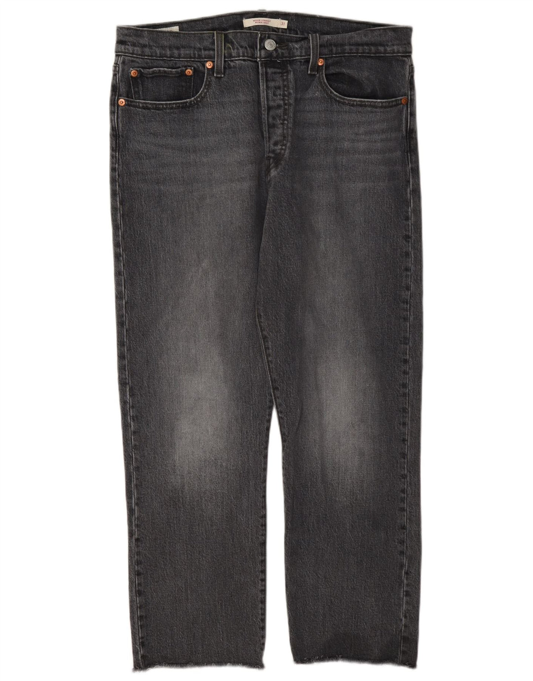 Calça jeans feminina Levi's Wedgie Straight W31 L26 algodão cinza