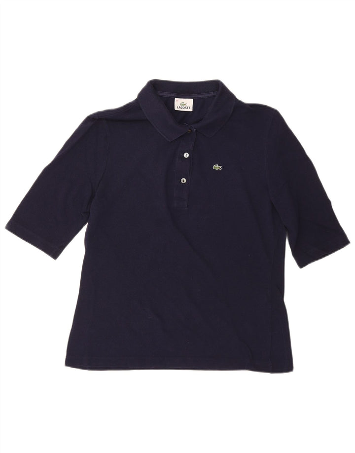 Polo feminino LACOSTE EU 44 grande algodão azul marinho