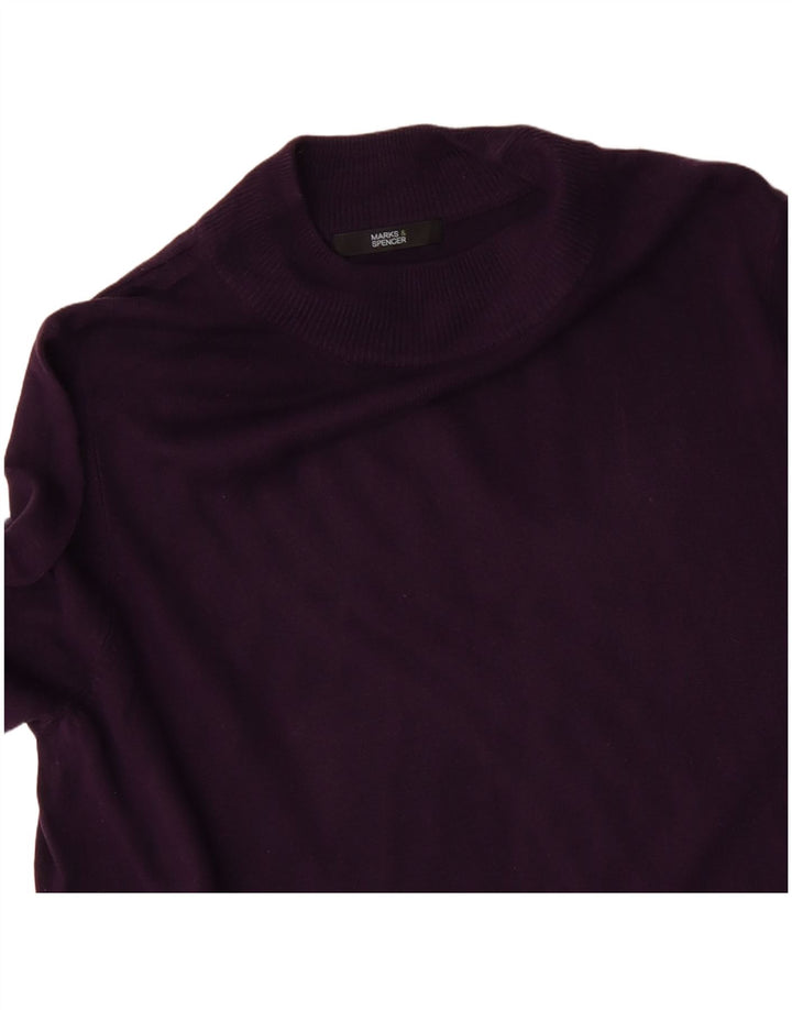 MARKS & SPENCER Suéter masculino com gola tartaruga médio roxo