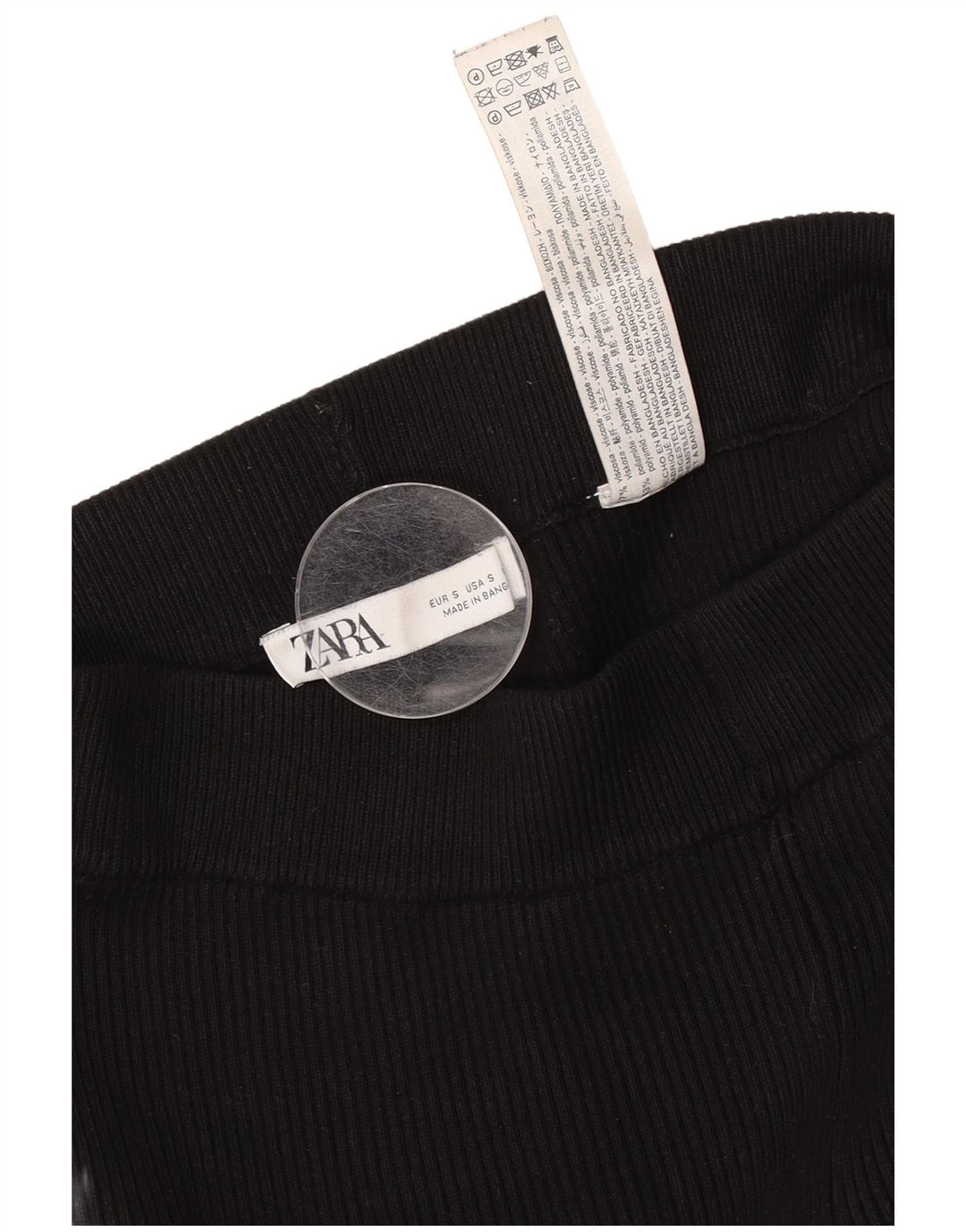 Leggings femininas Zara UK 8 pequenas viscose preta