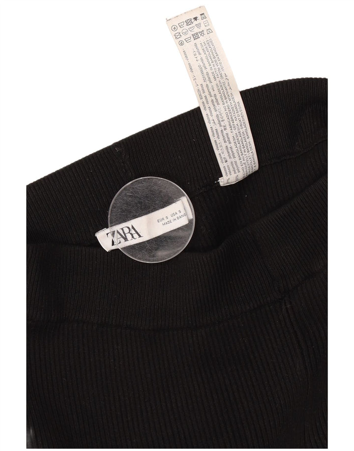 Leggings femininas Zara UK 8 pequenas viscose preta