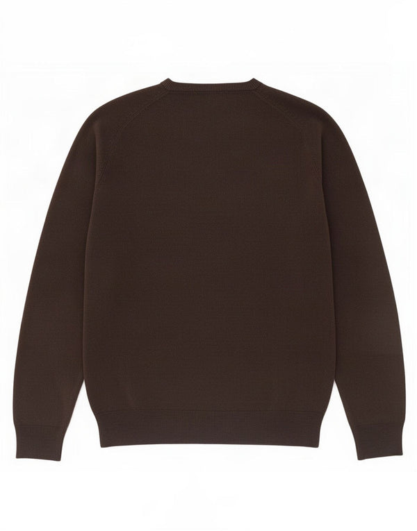 Suéter masculino Marks & Spencer com decote em V, acrílico marrom médio