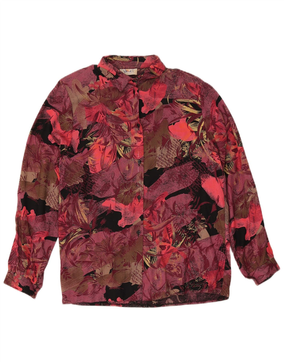 Conjunto de saia feminina vintage de 2 peças Reino Unido 12 médio W27 Borgonha floral retrô