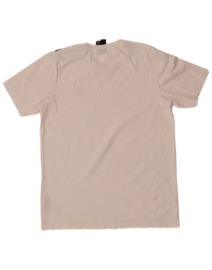 Adidas Mens T-Shirt Top Pequeno Algodão Branco