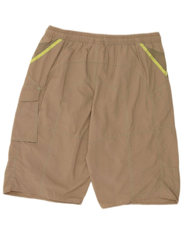 Adidas Mens Graphic Natação Shorts Grande Cáqui Nylon