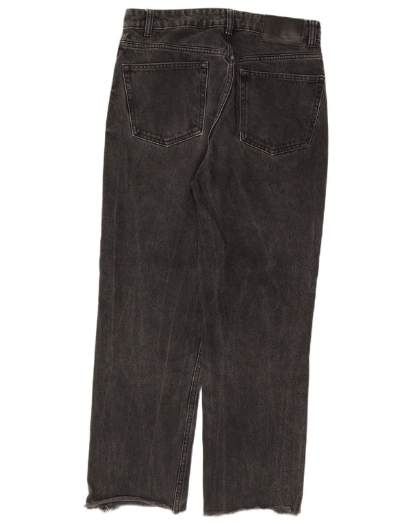 Calça jeans reta feminina Zara EU 38 pequena W28 L25 algodão preto