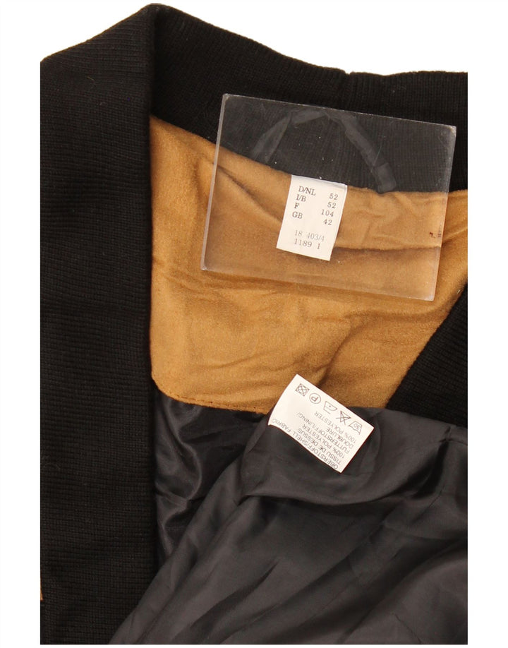 Jaqueta bomber masculina VINTAGE UK 42 XL preto Colourblock poliéster