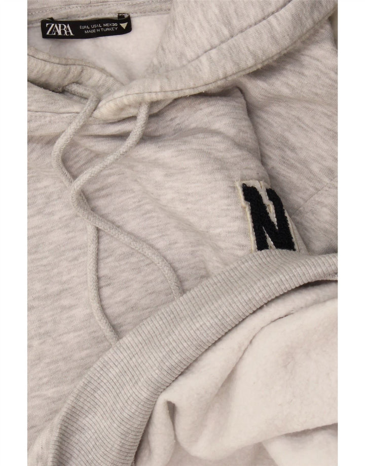 Zara Womens Oversized Hoodie Jumper Reino Unido 16 Grande Cinza