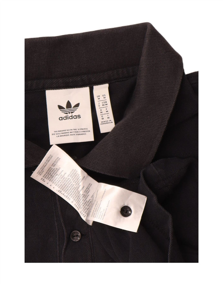 Camisa polo masculina Adidas médio algodão preto